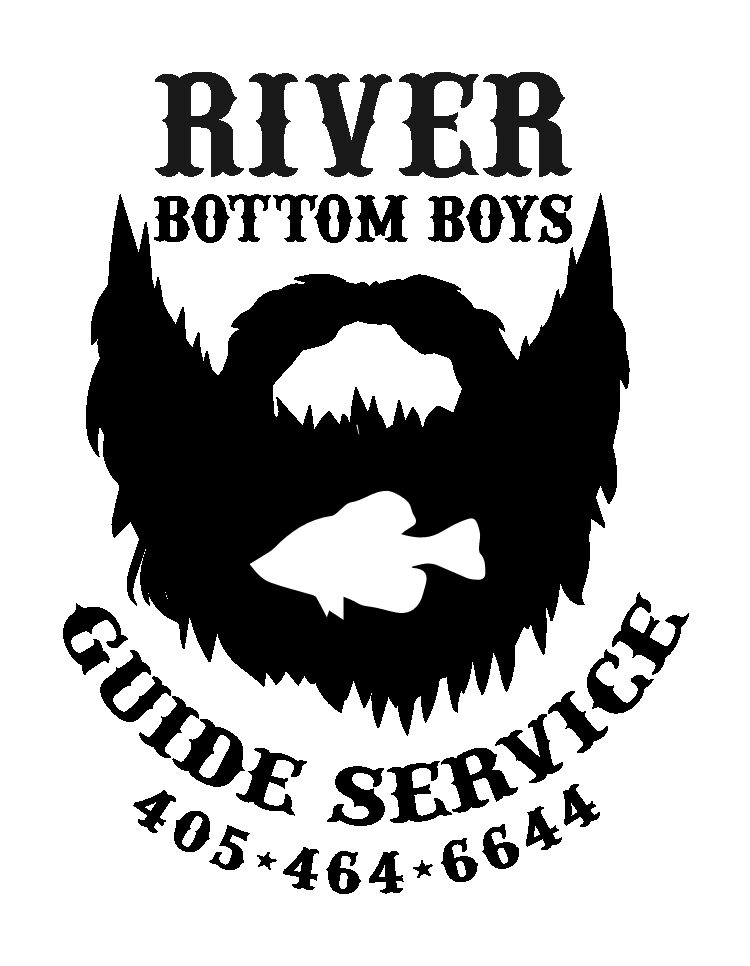 A black and white image of the river bottom boys guide service logo.